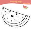 Fruit coloring worksheet page. Coloring cute fruit worksheet page. Educational printable colouring worksheet.