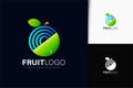 Fruit connection logo design with gradient Royalty Free Stock Photo