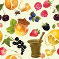 Fruit cosmetic seamless pattern