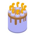 Fruit cream cake icon isometric vector. Cream cooking calorie