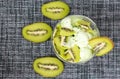 Fruit creamy ice cream with green kiwi Royalty Free Stock Photo