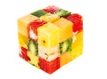 Fruit cube on white background