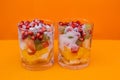 Fruit dessert in a glass