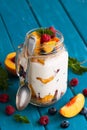 Fruit dessert in a mason jar Royalty Free Stock Photo