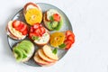 Fruit dessert sandwiches Royalty Free Stock Photo