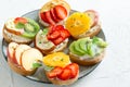 Fruit dessert sandwiches Royalty Free Stock Photo