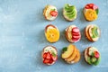 Fruit dessert sandwiches with ricotta cheese Royalty Free Stock Photo