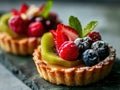 fruit desserts with fruit on them Royalty Free Stock Photo