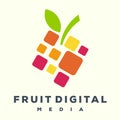 Awesome fruit digital logo