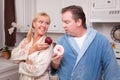 Fruit or Donut Healthy Eating Decision Royalty Free Stock Photo