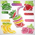 Fruit drink icons Royalty Free Stock Photo