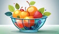 Fruit in elegant glass basket