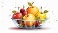 Fruit in elegant glass basket