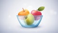 Fruit in elegant glass basket