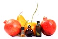 Fruit essence bottles Royalty Free Stock Photo
