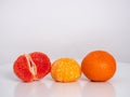 fruit exotic mix orange grapefruit white background many details