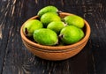 Fruit feijoa in bowl Royalty Free Stock Photo