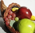 Thanksgiving cornacopia filled with fruit Royalty Free Stock Photo