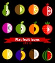 Fruit flat icons