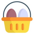 fruit, food basket flat line icon Royalty Free Stock Photo