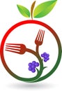 Fruit fork logo Royalty Free Stock Photo