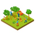 Fruit garden, harvesting, gardening isometric vector concept