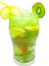Fruit green smoothie lemonade with kiwi Royalty Free Stock Photo