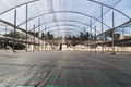 Fruit greenhouses ready for planting and harvesting. raspberries and blueberries. Agriculture. Healthy food