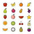 Fruit Healthy Food Set Of Nature Color Icon Style Colorful Flat Icons