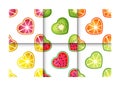 Fruit Hearts Seamless Pattern Set