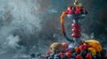 fruit hookah fruits on a dark background Royalty Free Stock Photo