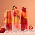 Fruit ice cream for banner design. Cold tasty dessert for summer food Royalty Free Stock Photo