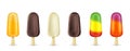 Fruit ice cream lolly on stick fruity popsicle set