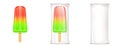 Fruit ice cream in package, popsicle on stick Royalty Free Stock Photo