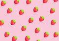 Fruit  Ice cream pattern/ice cream stick on pastel pink background, Soda and Strawberry and Lemon Ice cream Royalty Free Stock Photo