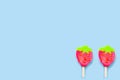 Fruit Ice cream pattern/ice cream stick on pastel pink background, Soda and Strawberry and Lemon Ice cream Royalty Free Stock Photo