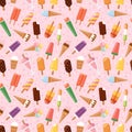 Fruit ice cream seamless pattern background vector illustration Royalty Free Stock Photo