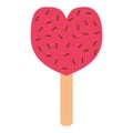 Fruit ice cream vector illustration icon heart isolated cartoon dessert sweet cold snack vanilla tasty frozen candy Royalty Free Stock Photo