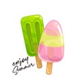 Fruit ice icons Royalty Free Stock Photo