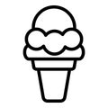 Fruit icecream icon, outline style