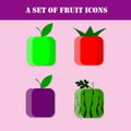 Fruit icon set.