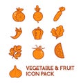 Fruit icon set logo template