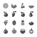 Fruit icon set, vector eps10 Royalty Free Stock Photo