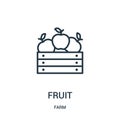 fruit icon vector from farm collection. Thin line fruit outline icon vector illustration. Linear symbol for use on web and mobile