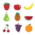 Fruit icons Royalty Free Stock Photo