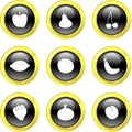 Black Gold Glassy Bubble Button Fruit Icons Royalty Free Stock Photo