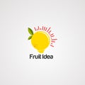 Fruit idea logo vector, icon, element, and template for company