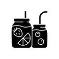Fruit-infused water bottle black glyph icon