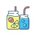 Fruit-infused water bottle RGB color icon Royalty Free Stock Photo