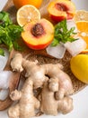 Fruit ingredients for juicing, close up